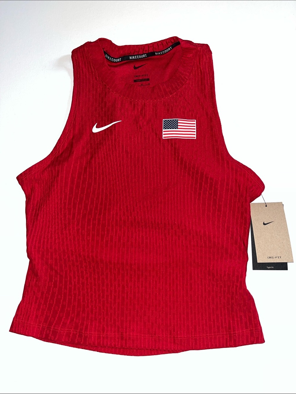 Nike Tennis Tank Womens M  Pro Elite Team USA Court Singlet  FD9057 691 red NWT